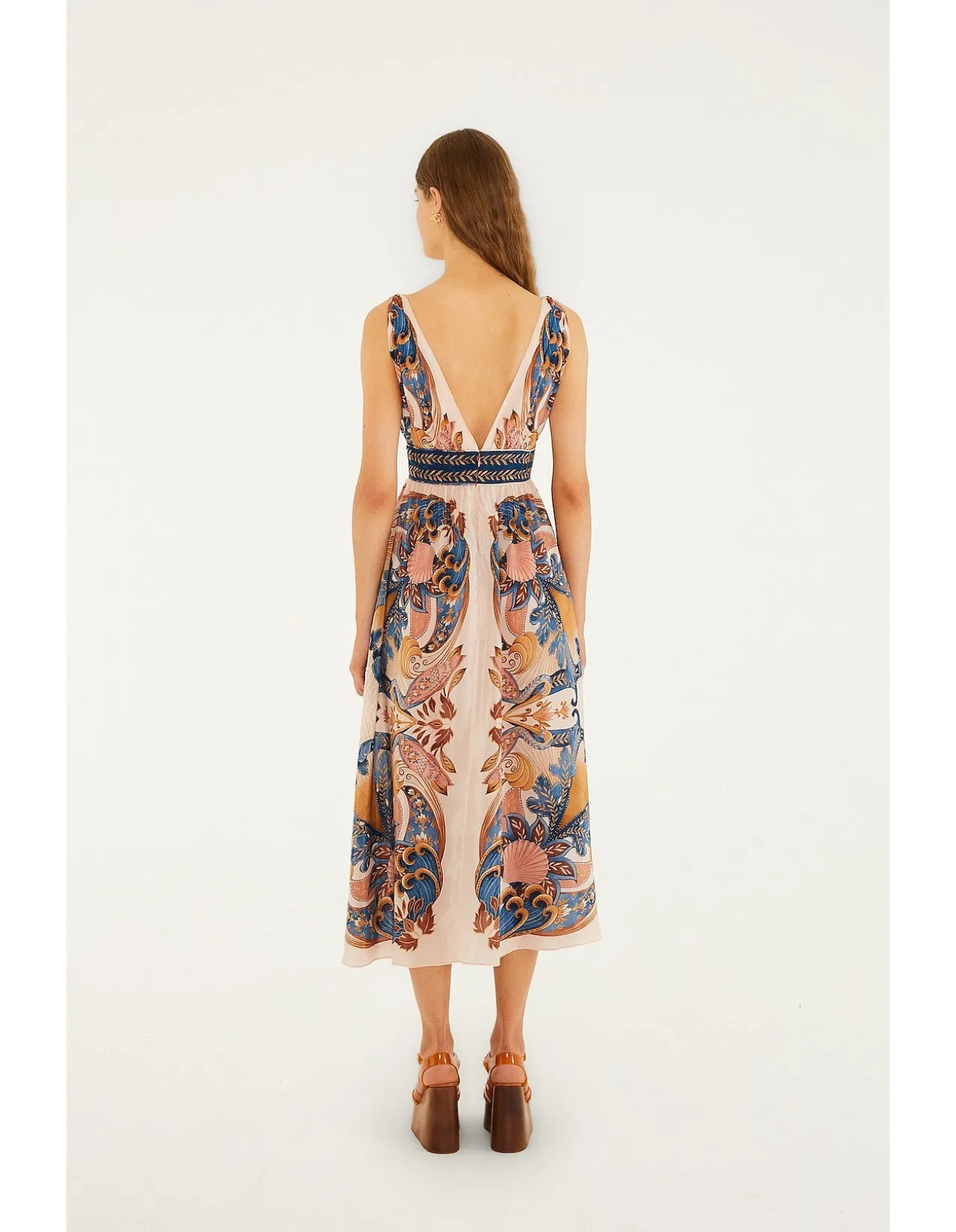 GARDEN SCARF SOFT PINK MIDI DRESS