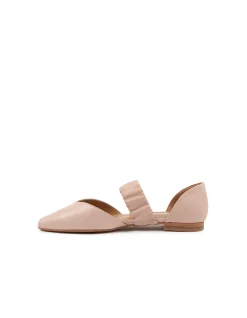 Garfield Ruched Strap Leather Flats
