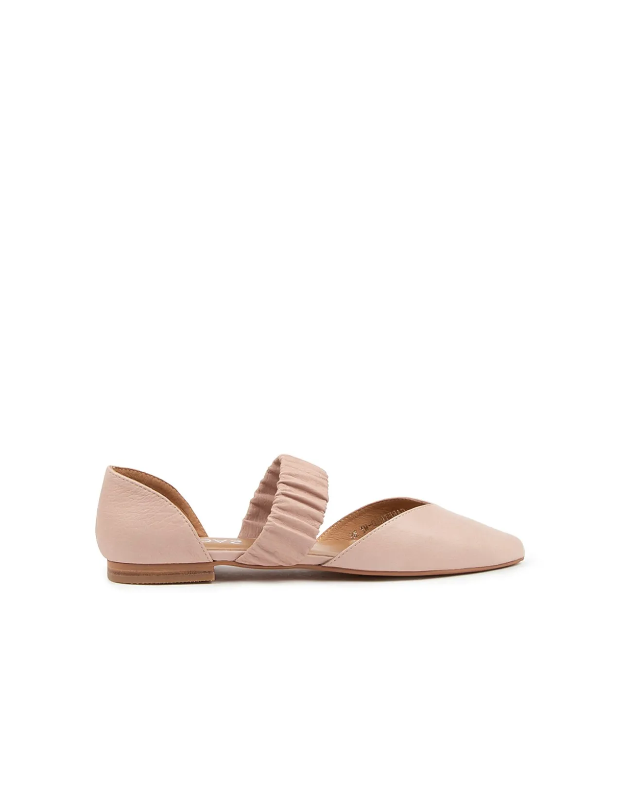 Garfield Ruched Strap Leather Flats