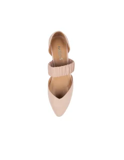 Garfield Ruched Strap Leather Flats