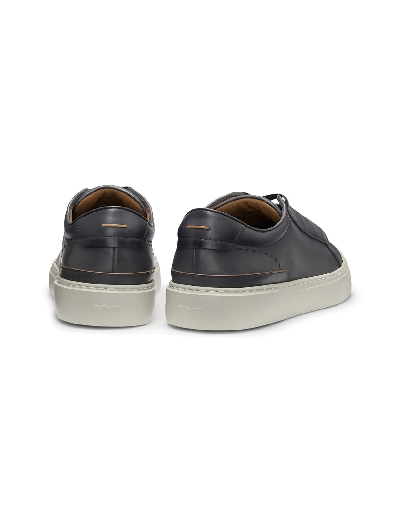 Gary Elastic Lace Leather Low Top Trainers