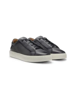 Gary Elastic Lace Leather Low Top Trainers