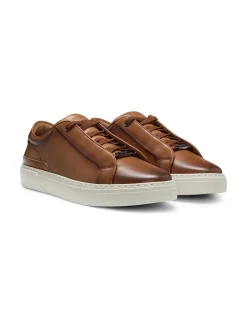 Gary Smooth Leather Lace Up Trainers
