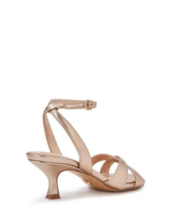GEORGINA Champagne Metallic Leather Strappy Heel
