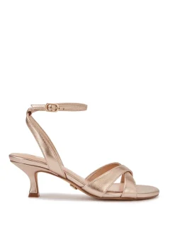 GEORGINA Champagne Metallic Leather Strappy Heel