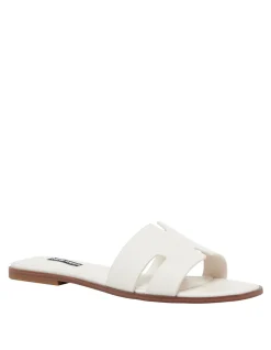 Giselle Flat Slip On Sandals Ivory