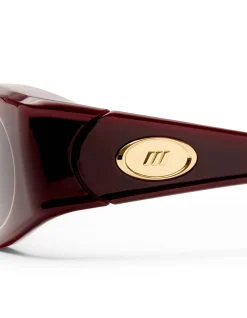 GLACIEM BURGUNDY WRAP SMOKEY BROWN MONO SUNGLASSES