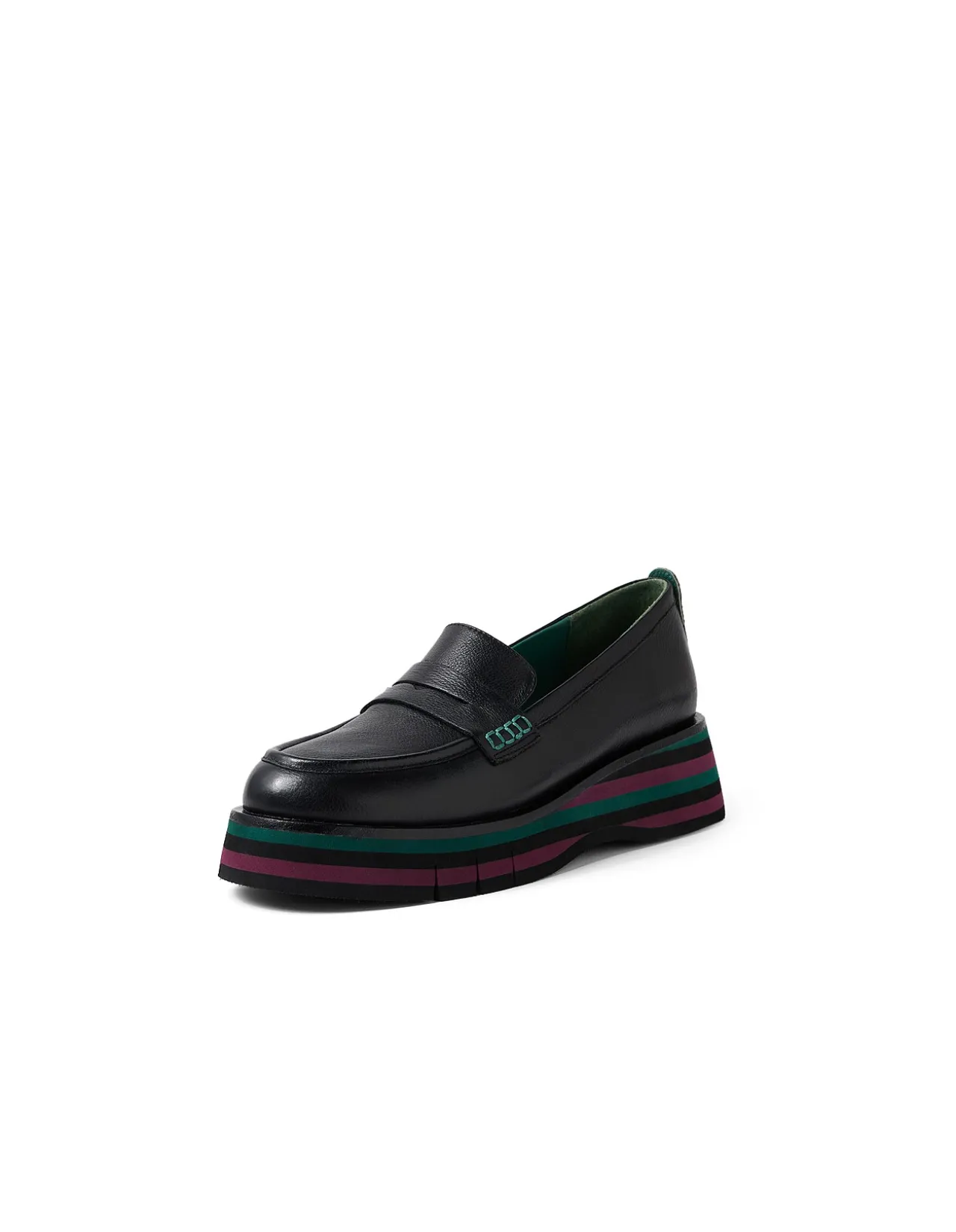 Glambot Contrast Stripe Platform Loafers