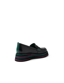 Glambot Contrast Stripe Platform Loafers