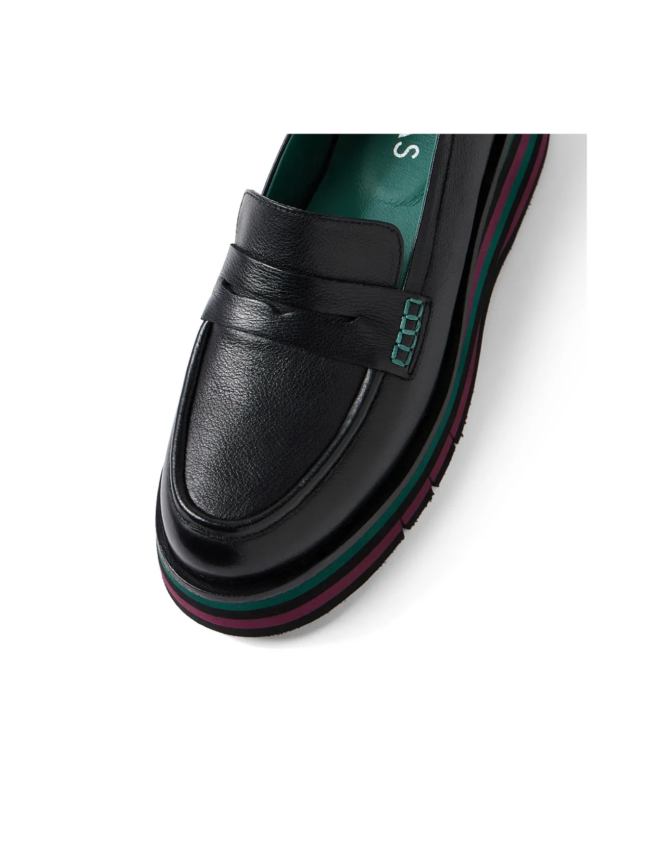 Glambot Contrast Stripe Platform Loafers