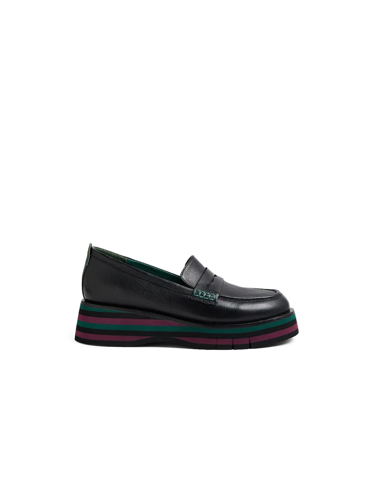 Glambot Contrast Stripe Platform Loafers