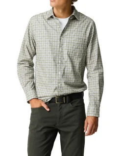 GLEDKNOWE LONG SLEEVE SPORTS FIT SHIRT - OLIVE