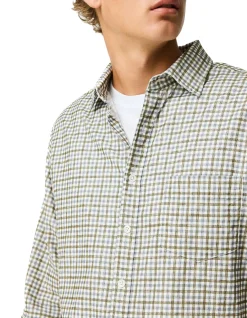 GLEDKNOWE LONG SLEEVE SPORTS FIT SHIRT - OLIVE