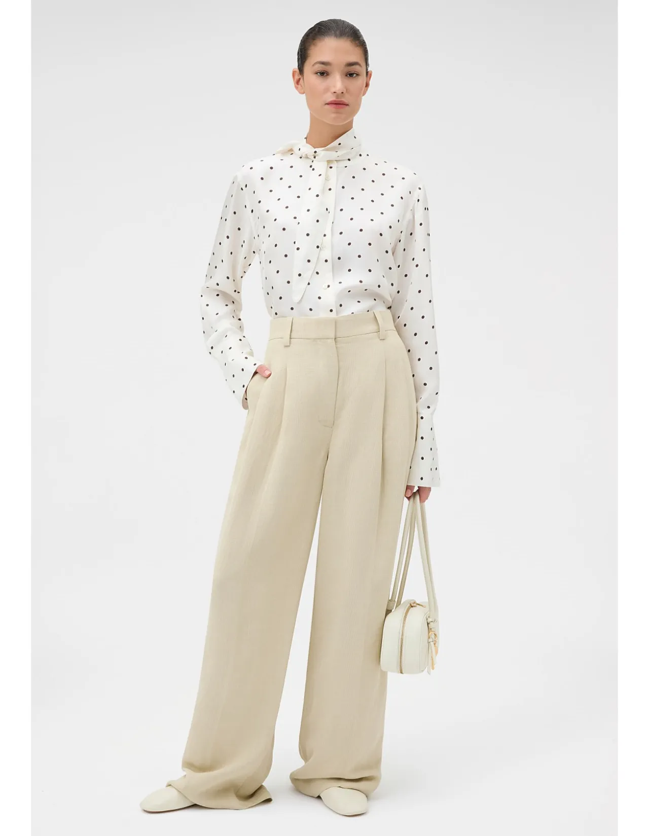Graphic Spot Tie Neck Shirt