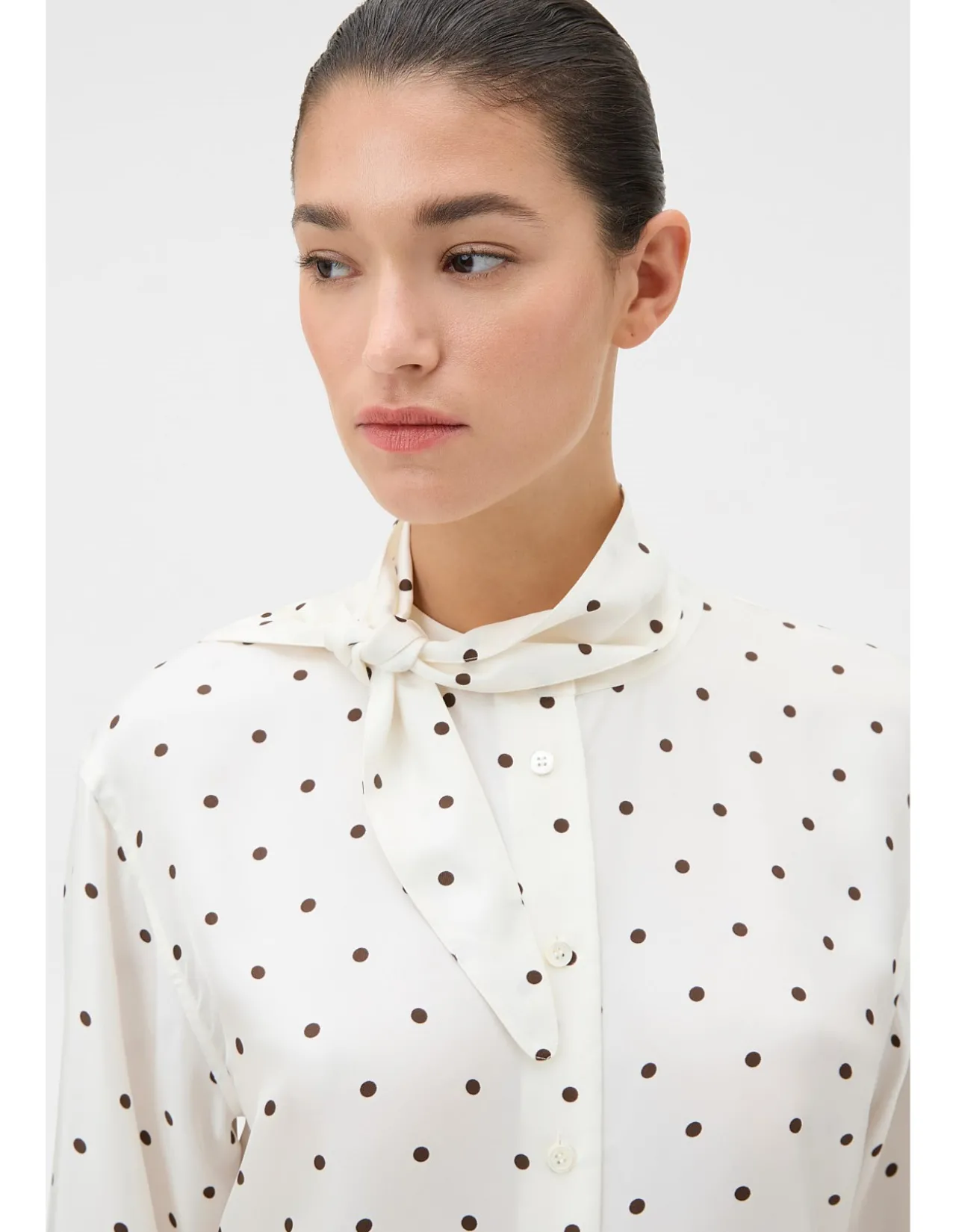 Graphic Spot Tie Neck Shirt
