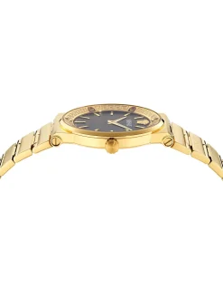 Greca Logo Aereo Slim Black Dial Bracelet Watch