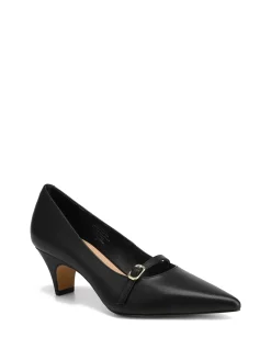 Gretalina Black Leather Pump