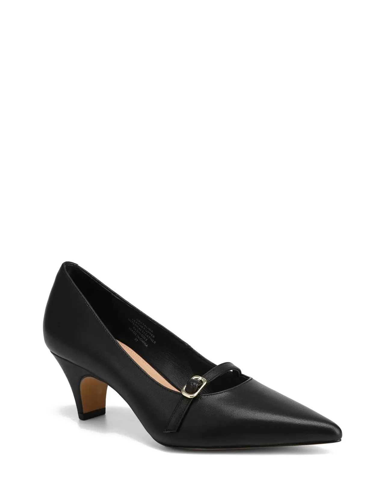 Gretalina Black Leather Pump