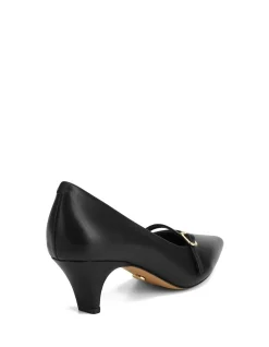 Gretalina Black Leather Pump