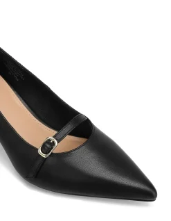 Gretalina Black Leather Pump