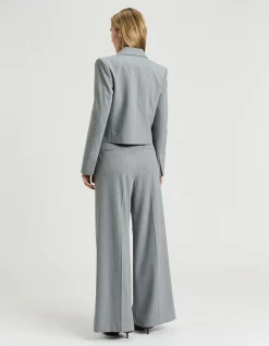 GREY PINSTRIPE STRAIGHT LEG PANT