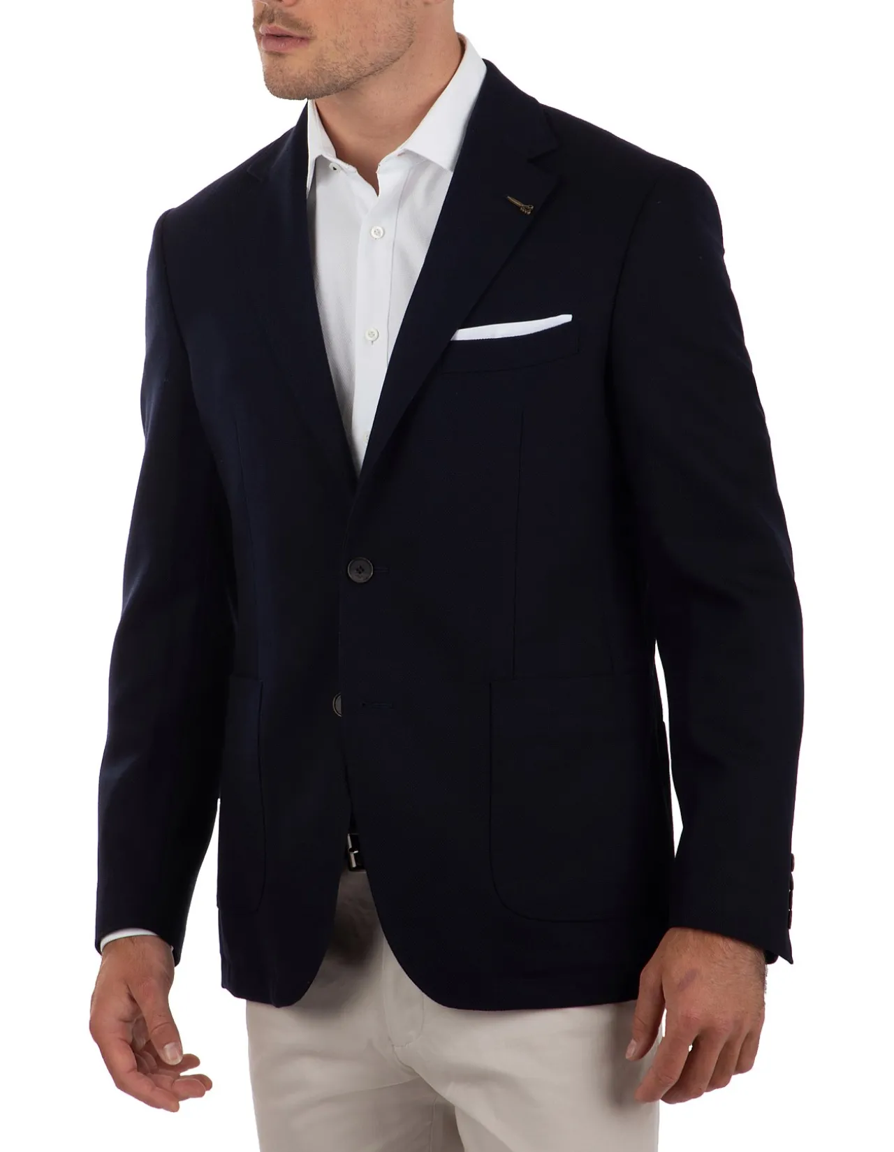 Guard Hopsack Stretch Blazer Navy