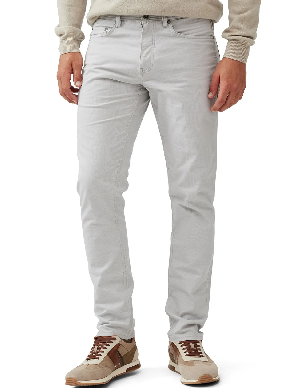 Gunn Straight Fit Micro Textured Cotton Jeans