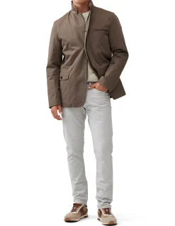 Gunn Straight Fit Micro Textured Cotton Jeans