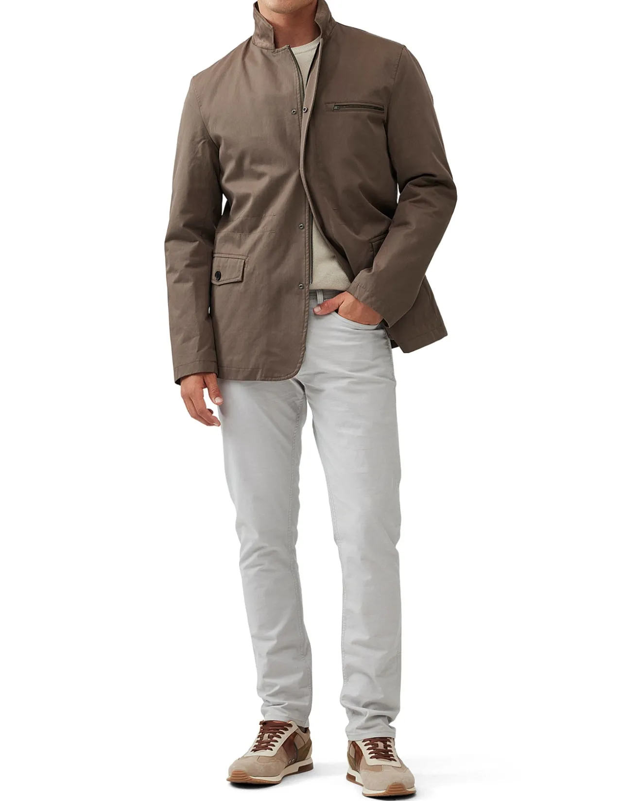 Gunn Straight Fit Micro Textured Cotton Jeans