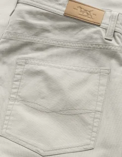 Gunn Straight Fit Micro Textured Cotton Jeans