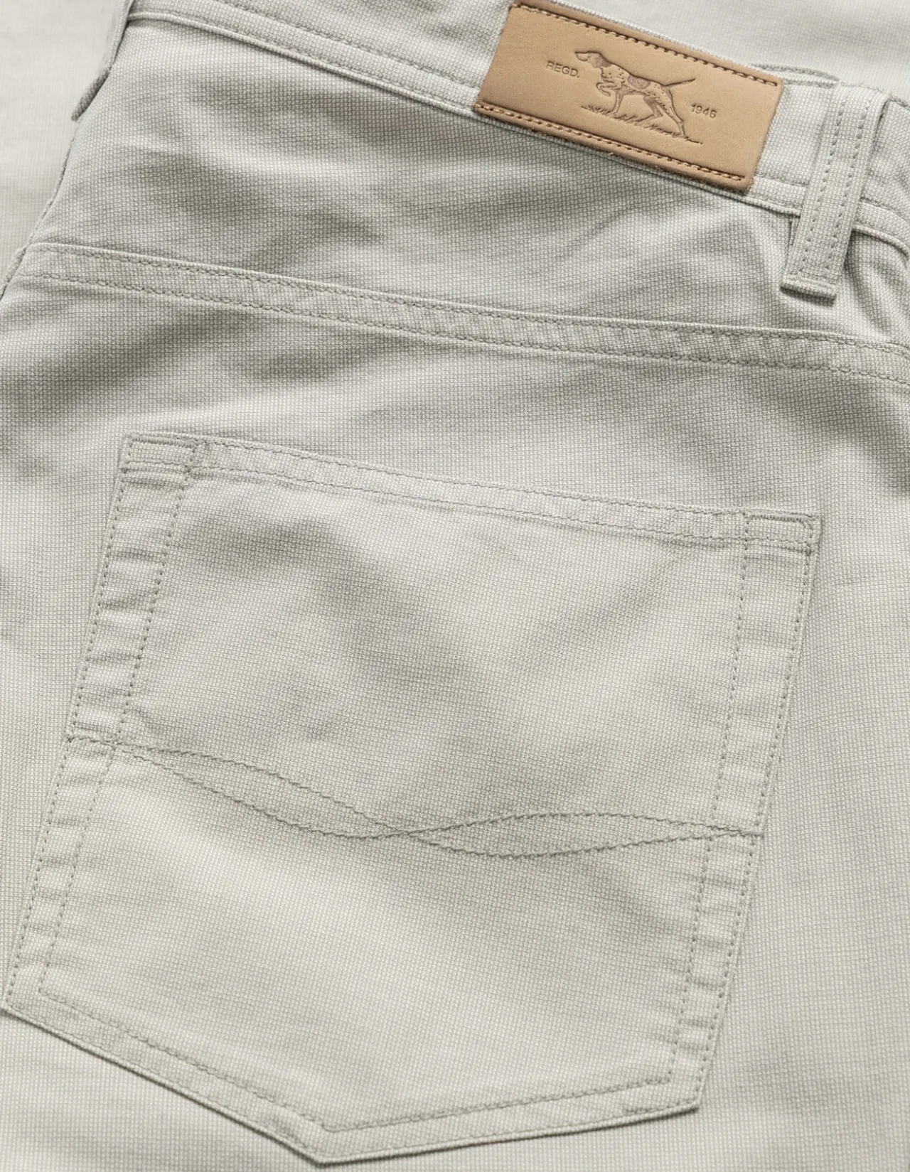 Gunn Straight Fit Micro Textured Cotton Jeans