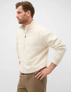 HALF ZIP BRUSHED SWEAT
