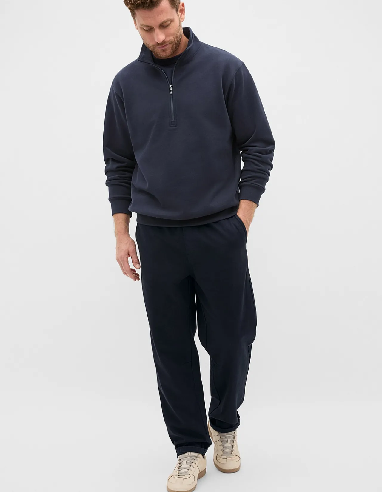 HALF ZIP BRUSHED SWEAT