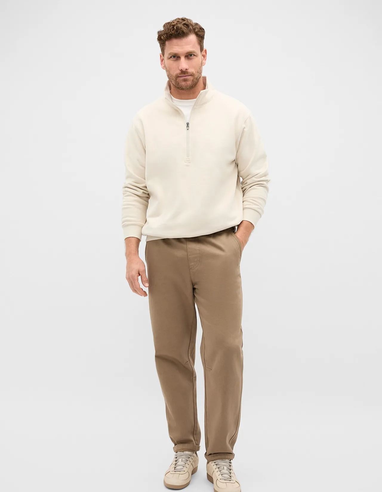 HALF ZIP BRUSHED SWEAT