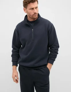 HALF ZIP BRUSHED SWEAT