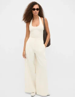 HALTER RIB SCOOP NECK TANK