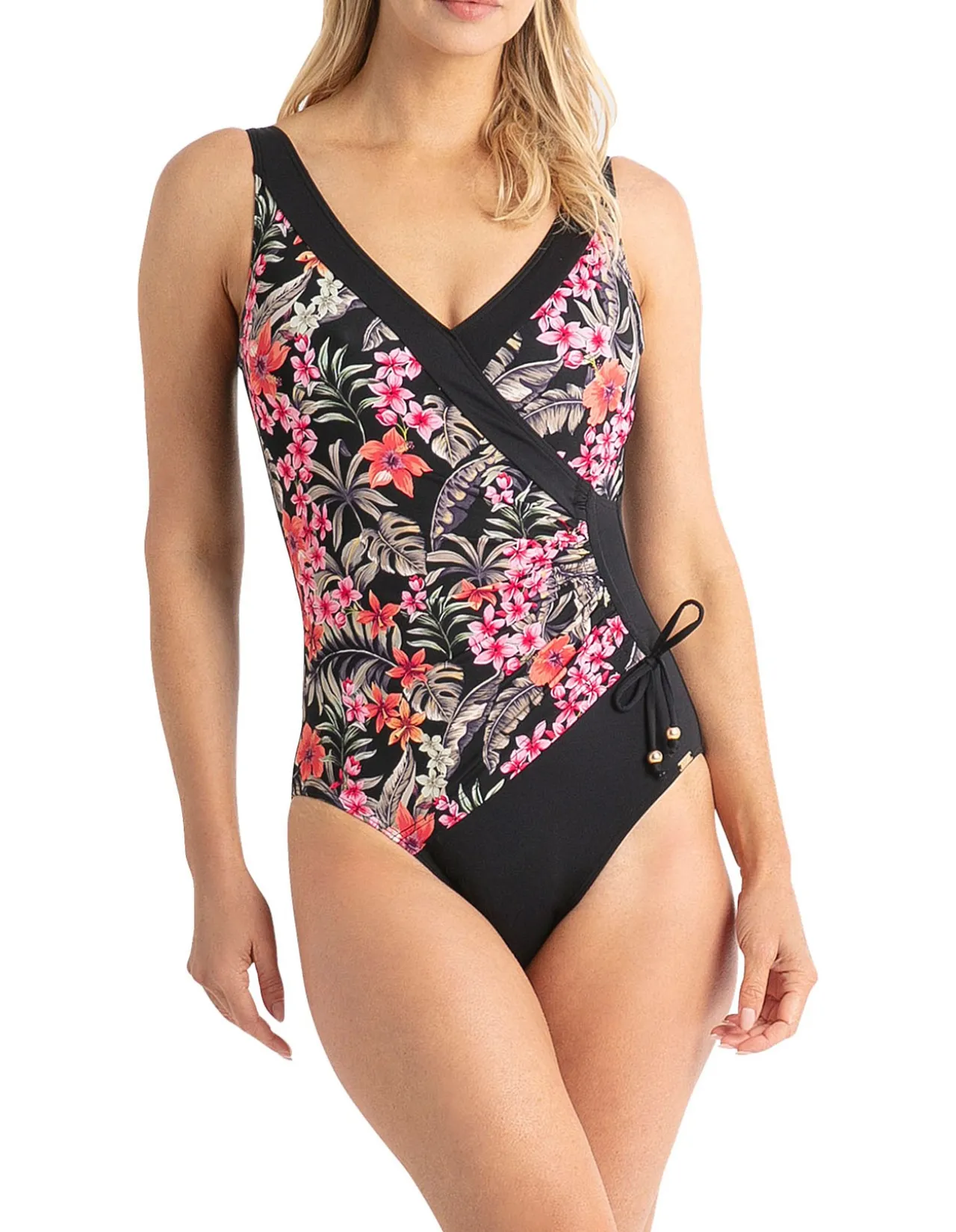 Hamilton DDE Gathered Surplice One Piece Swimsuit