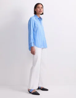 HANNAH STRIPE COTTON SILK SHIRT