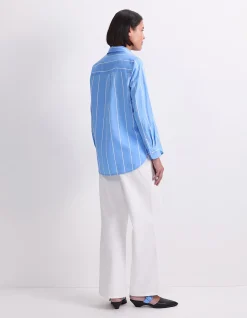 HANNAH STRIPE COTTON SILK SHIRT
