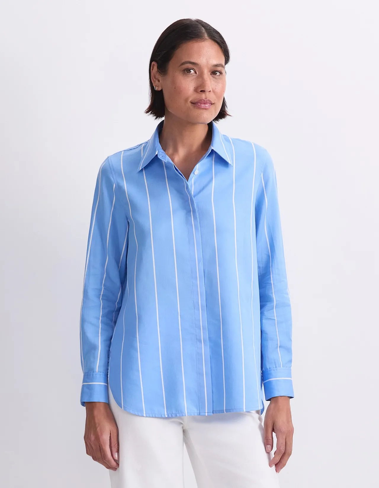 HANNAH STRIPE COTTON SILK SHIRT