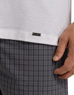 HANRO WHITE SHORT SLEEVE SHIRT