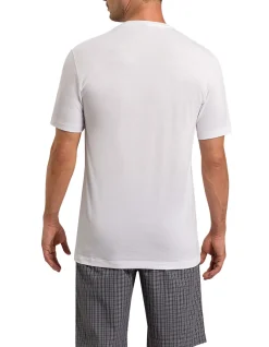 HANRO WHITE SHORT SLEEVE SHIRT