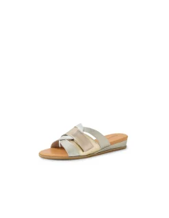Harven Metallic Crossover Slide Sandals