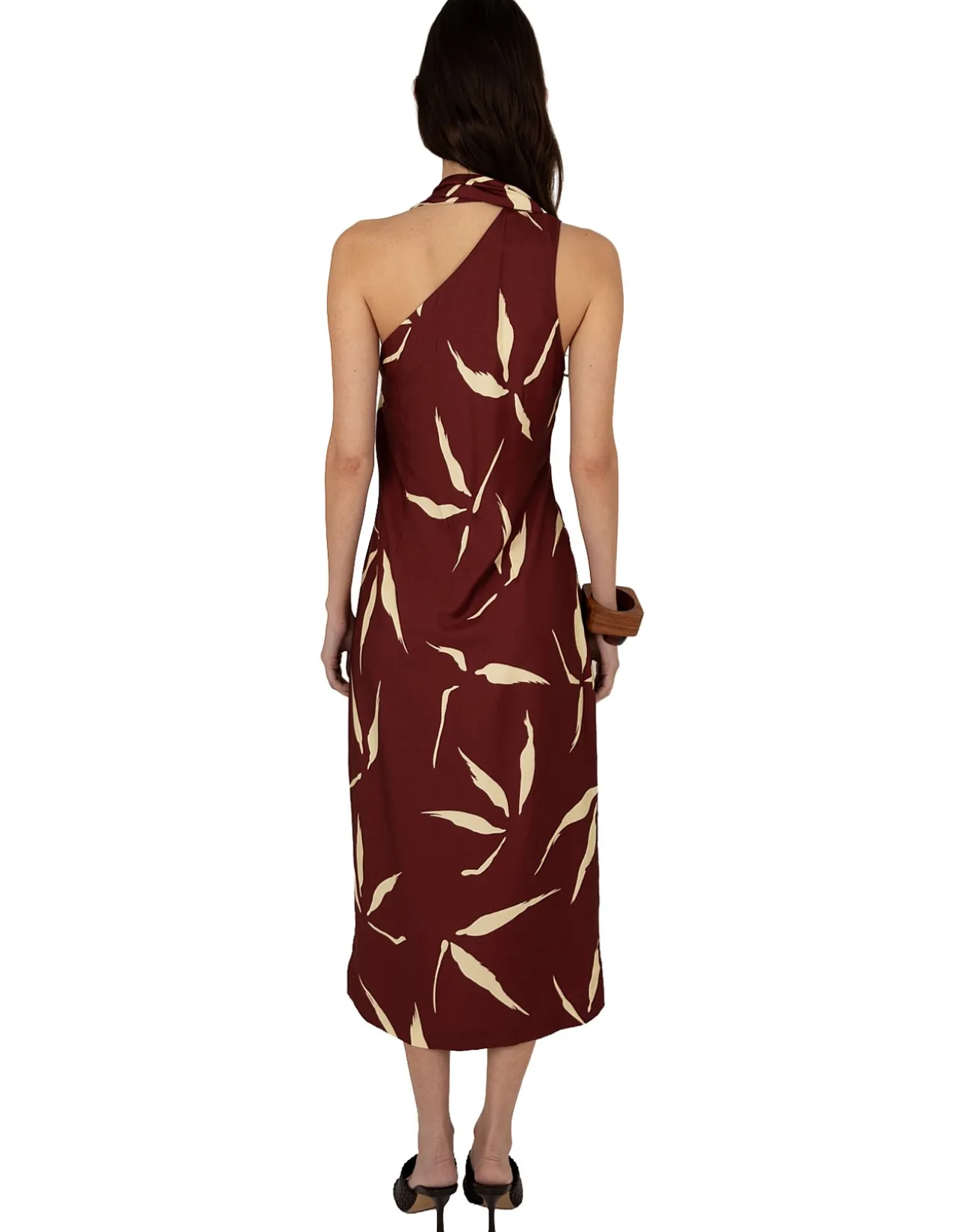 HATTIE BAMBOO LEAF PRINT DRESS