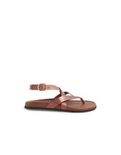 Havilo Cross Strap Leather Sandals