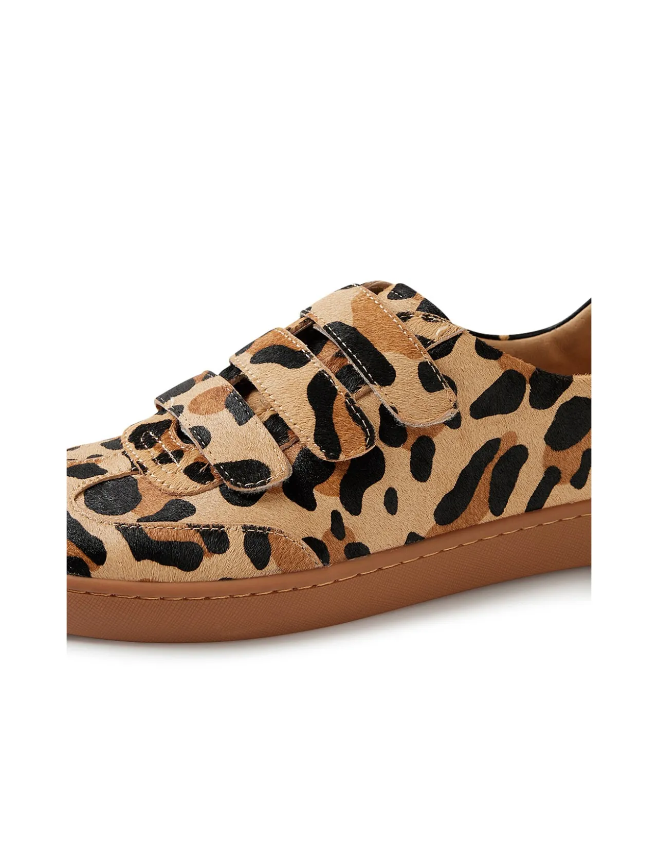 Hayea Leopard Strap Leather Sneakers