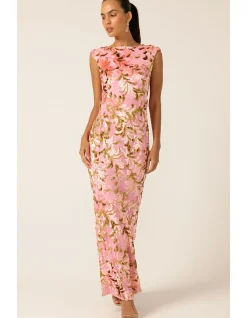 HEAVENLY HEIGHTS MAXI DRESS PINK GOLD
