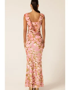 HEAVENLY HEIGHTS MAXI DRESS PINK GOLD