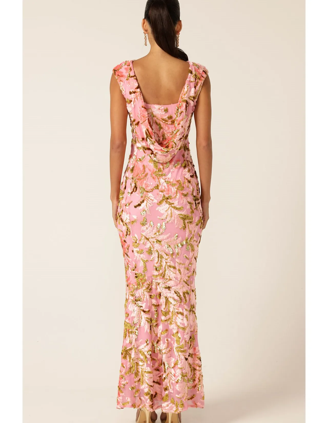 HEAVENLY HEIGHTS MAXI DRESS PINK GOLD