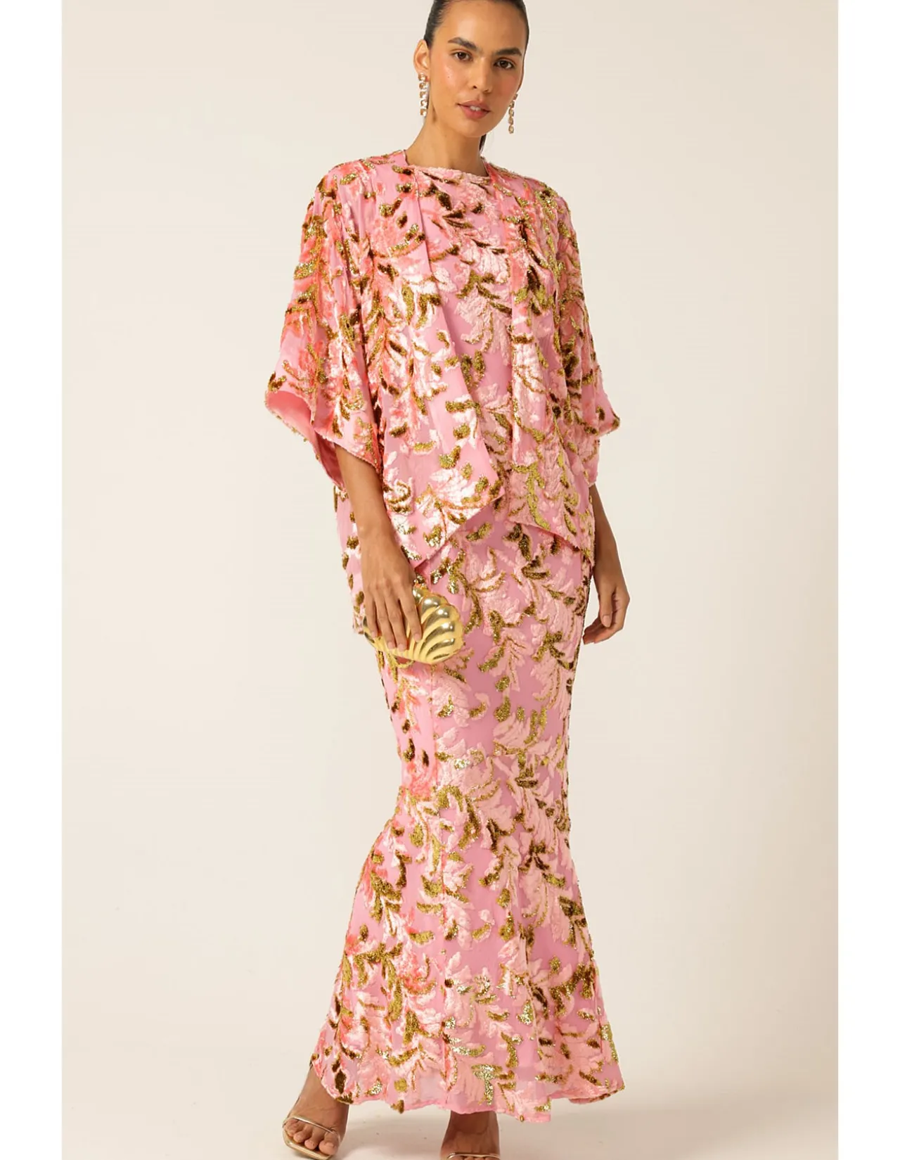 HEAVENLY HEIGHTS MAXI DRESS PINK GOLD